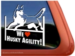 Siberian Husky Agility Dog Window Decal