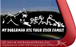 Doberman Pinscher Stick Family Window Decal