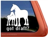 Draft Mare & Foal Horse Trailer Window Decal