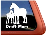 Draft Mare & Foal Horse Trailer Window Decal