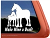 Draft Mare & Foal Horse Trailer Window Decal