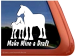 Draft Mare & Foal Horse Trailer Window Decal