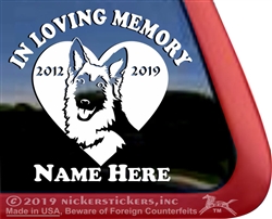 Custom Memorial German ShepherdDog Heart Love Head Car Truck RV Window iPad Trailer Decal Sticker