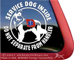 German Shepherd Service Dog Window Decal