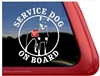 Service Dog on Board Min Pin Miniature Pinscher Dog Car Truck RV Window Decal Sticker