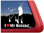 Long Tail Boxer Dog Decal Sticker Car Auto Window iPad