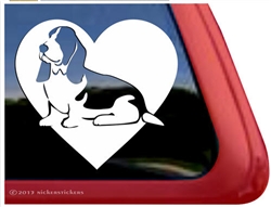 Custom Basset Hound Love Dog Car Truck RV Window Decal Sticker