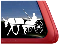 Mule Driving Vinyl Window Decal