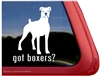 White Boxer Dog Decal Sticker Car Auto Window iPad