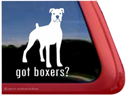 White Boxer Dog Decal Sticker Car Auto Window iPad