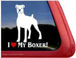 White Boxer Dog Decal Sticker Car Auto Window iPad