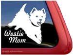 Jumping West Highland White Terrier Mom Dog Car Window iPad Decal Sticker