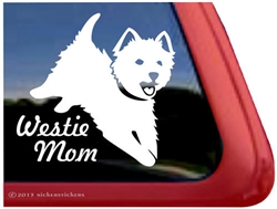 Jumping West Highland White Terrier Mom Dog Car Window iPad Decal Sticker