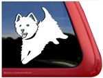 Jumping West Highland White Terrier Westie Dog Car Window Decal Sticker iPad