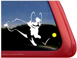 Custom Boston Terrier Dog with Ball Car Truck RV Window Decal Sticker