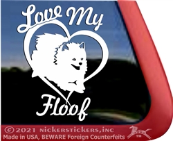 Pom Love Heart Pomeranian Dog Car Truck RV Window Decal Sticker