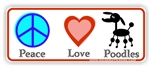 Peace Love Poodles Bumper Sticker