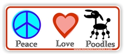 Peace Love Poodles Bumper Sticker
