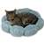 Aspenpet 27459 Pillow Pet Bed, 18 in Dia, 18 in L, 18 in W, Puffy Round Pattern, Poly Fiber Fill, Assorted