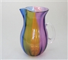 Four color blown glass pitcher