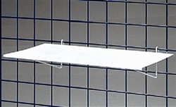 <!01>Gridwall Flat Metal Shelf White 23"W x 12"D