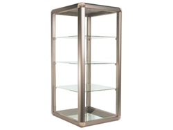 Tall Aluminum Counter Display Case, Three shelves, lock 12"W x 14"D x 27"H