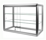 Aluminum Display Case, Two shelves, lock 24"w x 12"d x 18"h