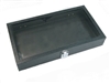 Display Tray with Glass Lid Black 14.75"W x 8.75"L x 2"H