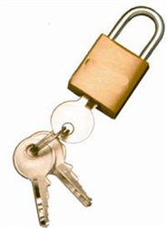 Brass Padlock  7/16"W Shackle