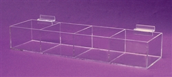 ZT4RG Acrylic Gridwall 4 Bin Tray Clear 15.88"x2.63"x4"