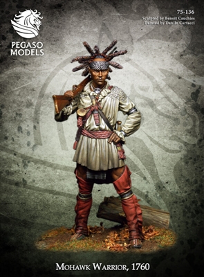 Mohawk Warrior, 1760, 75mm resin Full Figure Kit