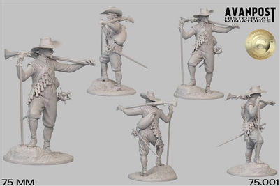 Musketeer, 1630 75mm, resin figure