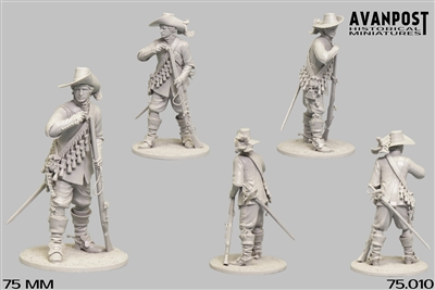 Dismounted Dragoon, 1630, 75mm Resin Full Figure Kit