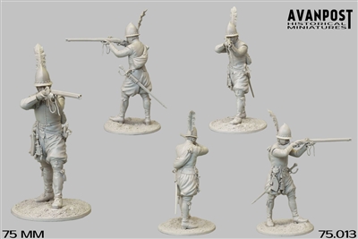 European Arquebusier, XVII Century, 75mm full figure resin kit