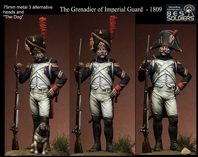 The Grenadier of the Imperial Guard & Carlino, 1809, 75mm figure with optional heads