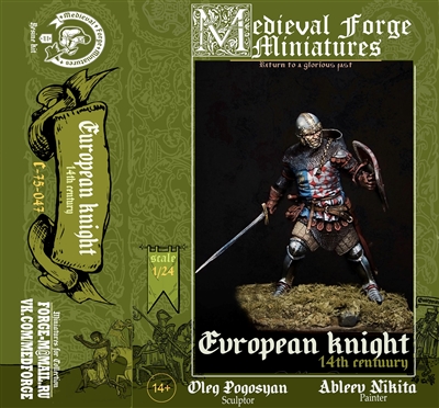 European Knight, 14th Century, 75mm full figure resin kit