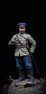 Classic Hornet figure of a Russian Cossack Officer from WWII. 1/35 scale. Painted by Jim Rice