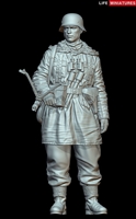 Resin full figure in 1/16 scale depicting a Waffen-SS machine gunner from WWII