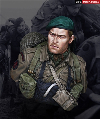 Life Miniatures WW2 British Commando on D-Day, June 1944 1/9 scale bust.