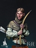 MHB00037 English Longbowman, Agincourt, 1415, 1/12 scale bust, 6 resin parts, sculpted by Paul Deheleanu, box art by Marc Masclans