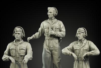 PanzerArt PA35-022 Waffen-SS cammo overalls  tank crew (3 figures), resin, 1/35