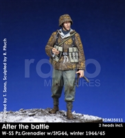 RADO MIniatures, Waffen SS Panzergrenadier w/StG44, 1944/45, After the Battle series, 1/35 scale resin figure.