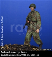 RADO MIniatures, Soviet Razviedchik w/PPsh, 1941-45, Behind Enemy Lines series, 1/35 scale resin figure.