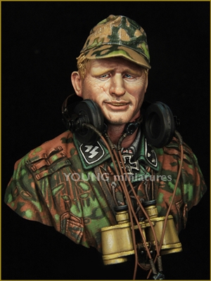 German Waffen SS Panzer Officer, WWII, 1/10 Scale Resin Bust