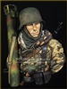 German Waffen SS with Panzerschreck, resin 1/9 scale bust