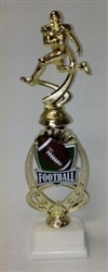 Assembled Football Trophy  12 inches with White Base