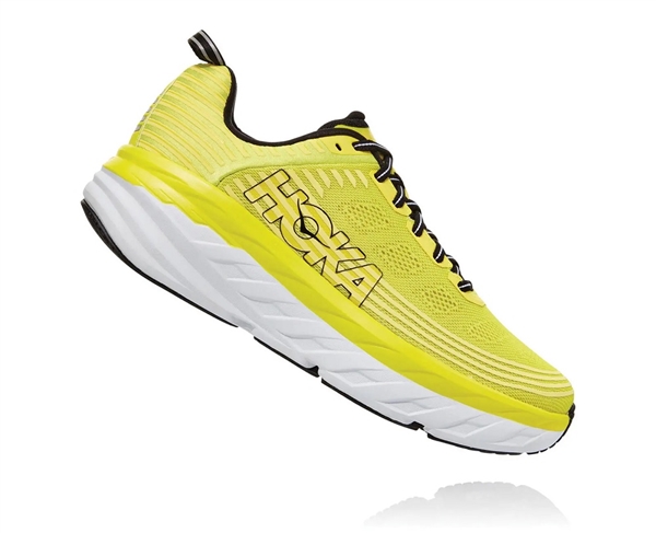 Mens Hoka BONDI 6 Road Running Shoes - Citrus / Anthracite