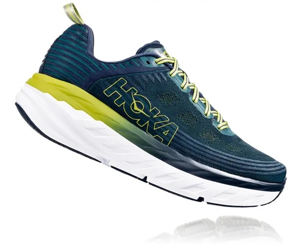 Mens Hoka BONDI 6 Road Running Shoes - Deep Teal / Green Oasis