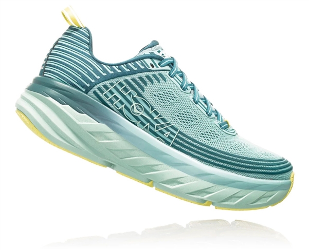 Womens Hoka BONDI 6 Road Running Shoes - Dragonfly / Aqua Haze