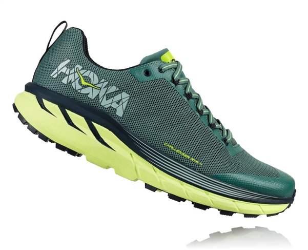 Mens Hoka CHALLENGER ATR 4 Trail Running Shoes - Silver Pine / Chinos Green